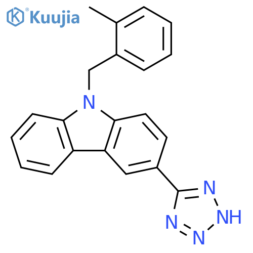 9H-Carbazole, 9-[(2-methylphenyl)methyl]-3-(1H-tetrazol-5-yl)- structure