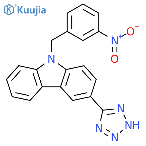 9H-Carbazole, 9-[(3-nitrophenyl)methyl]-3-(1H-tetrazol-5-yl)- structure