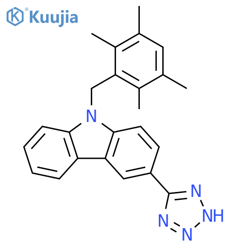 9H-Carbazole,9-[(2,3,5,6-tetramethylphenyl)methyl]-3-(1H-tetrazol-5-yl)- structure