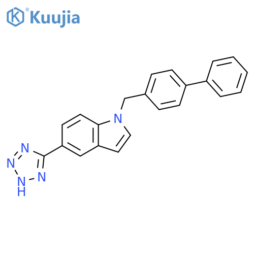 1H-Indole, 1-([1,1'-biphenyl]-4-ylmethyl)-5-(1H-tetrazol-5-yl)- structure
