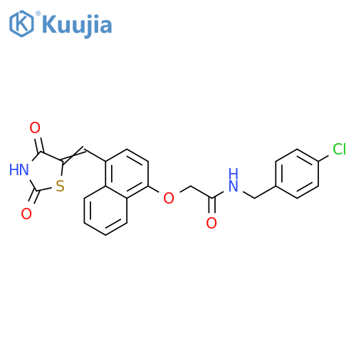 Acetamide,N-[(4-chlorophenyl)methyl]-2-[[4-[(2,4-dioxo-5-thiazolidinylidene)methyl]-1-naphthalenyl]oxy]- structure