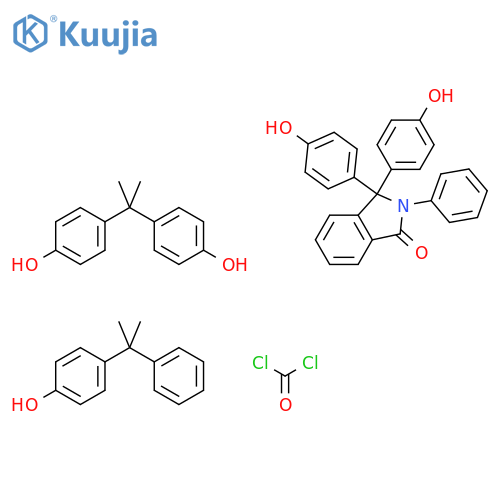 Carbonic dichloride polymer with 2,3-dihydro-3,3-bis(4-hydroxyphenyl)-2- phenyl-1H-isoindol-1-one and 4,4'-(1-methylethylidene)bis[phenol], bis[4-(1-methyl-1-phenylethyl)phenyl]ester structure