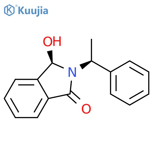 (3R)-3-hydroxy-2-[(1S)-1-phenylethyl]-3H-isoindol-1-one structure
