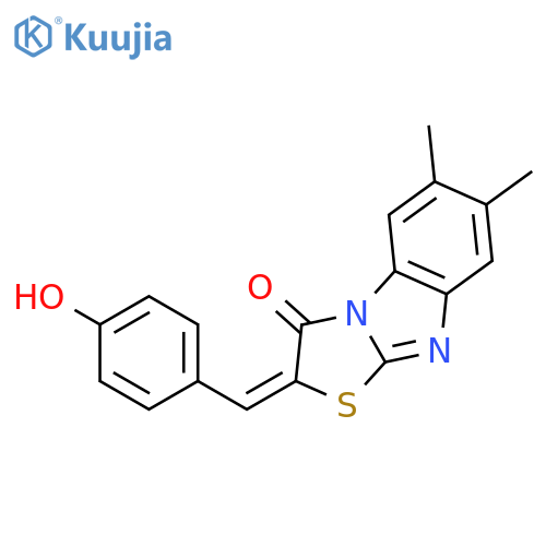 2-(4-hydroxybenzylidene)-6,7-dimethyl[1,3]thiazolo[3,2-a]benzimidazol-3(2H)-one structure
