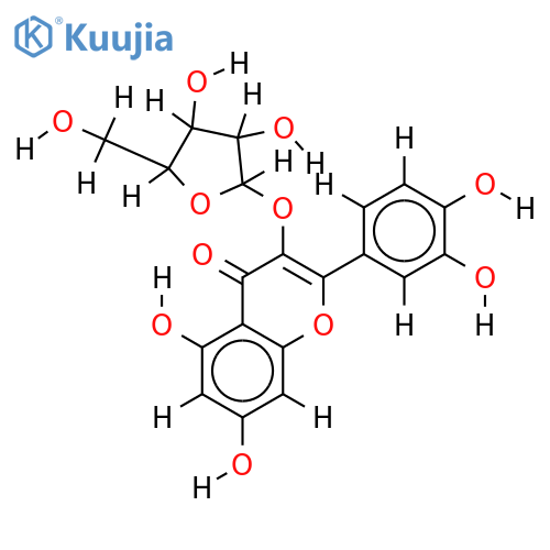 3,3',4',5,7-pentahydroxyflavone 3-O-arabogluocopyranoside structure