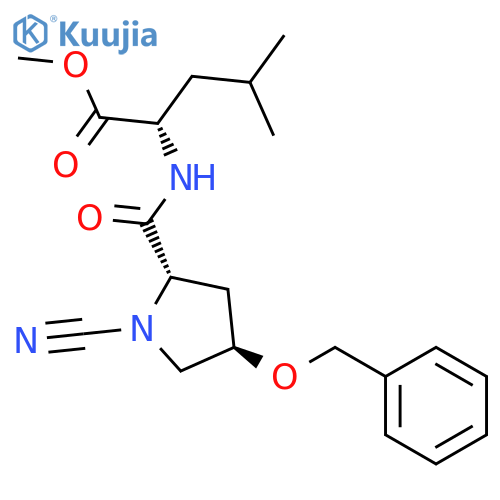 L-Leucine, (4R)-1-cyano-4-(phenylmethoxy)-L-prolyl-, methyl ester structure
