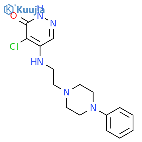 3(2H)-Pyridazinone, 4-chloro-5-[[2-(4-phenyl-1-piperazinyl)ethyl]amino]- structure