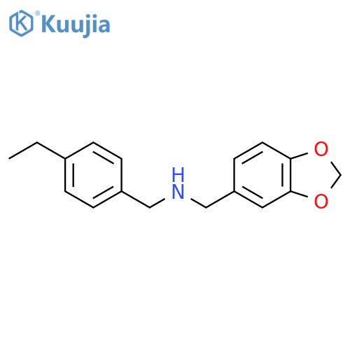 (1,3-Benzodioxol-5-ylmethyl)(4-ethylbenzyl)amine structure