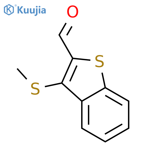 Benzo[b]thiophene-2-carboxaldehyde, 3-(methylthio)- structure