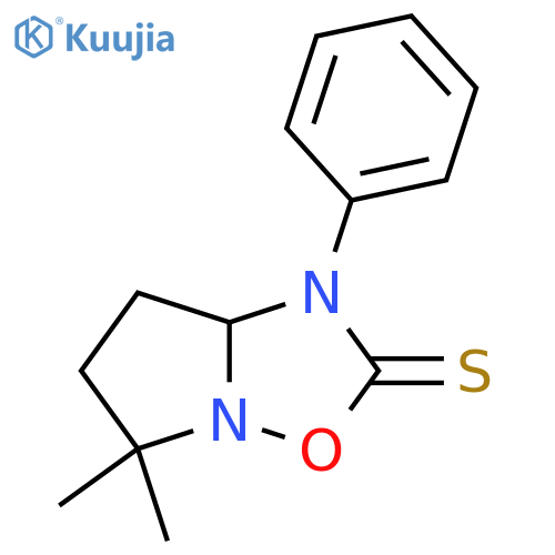 5,6,7,7a-Tetrahydro-5,5-dimethyl-1-phenylpyrrolo[1,2-b][1,2,4]oxadiazole-2(1H)-thione structure