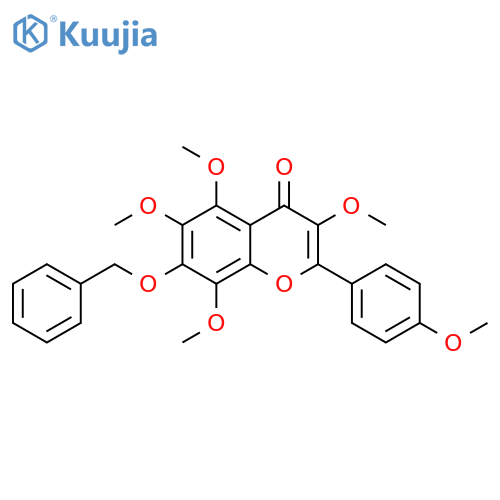 4H-1-Benzopyran-4-one,3,5,6,8-tetramethoxy-2-(4-methoxyphenyl)-7-(phenylmethoxy)- structure