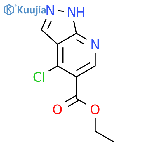 Ethyl 4-chloro-1H-pyrazolo[3,4-b]pyridine-5-carboxylate structure