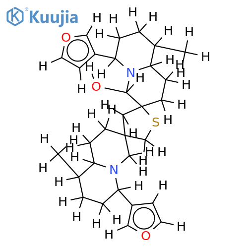 (3R)-6c,6''t''-di-furan-3-yl-9t,9''c''-dimethyl-(3rS,9at,2'r'C2,4't'C2'',3''r''C3',9''ac'')-dodecahydro-dispiro[quinolizine-3,2'-thiophene-4',3''-quinolizin]-4xi-ol structure