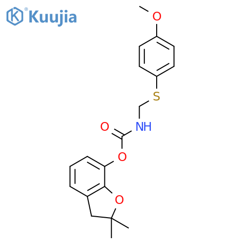 2,2-dimethyl-2,3-dihydro-1-benzofuran-7-yl [(4-methoxyphenyl)sulfanyl]methylcarbamate structure