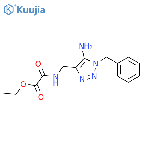 Ethyl 2-[(5-amino-1-benzyltriazol-4-yl)methylamino]-2-oxoacetate structure