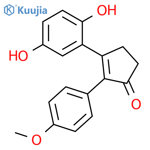 2-Cyclopenten-1-one, 3-(2,5-dihydroxyphenyl)-2-(4-methoxyphenyl)- structure