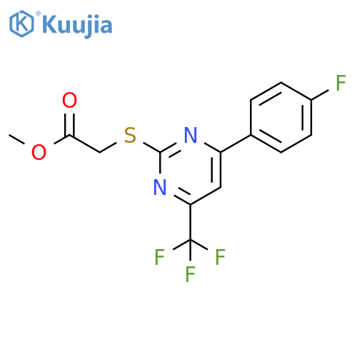 <br>[4-(4-Fluoro-phenyl)-6-trifluoromethyl-pyrimidin-2-ylsulfanyl]-acetic acid  methyl ester structure