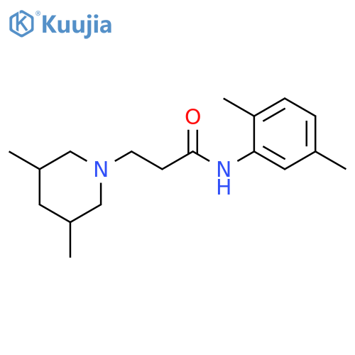 N-(2,5-dimethylphenyl)-3-(3,5-dimethyl-1-piperidinyl)propanamide structure