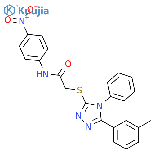 <br>N-(4-Nitro-phenyl)-2-(4-phenyl-5-m-tolyl-4H-[1,2,4]triazol-3-ylsulfanyl)-ac etamide structure