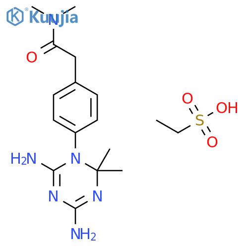 2-[4-(4,6-diamino-2,2-dimethyl-1,3,5-triazin-1-yl)phenyl]-N, N-dimethylacetamide,ethanesulfonic acid structure