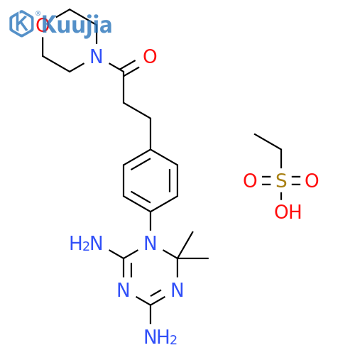3-[4-(4,6-diamino-2,2-dimethyl-1,3,5-triazin-1-yl)phenyl]-1-morpholin-4-ylpropan-1-one;ethanesulfonic Acid structure