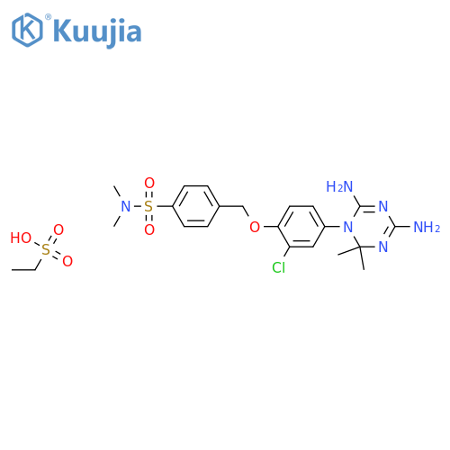ethanesulfonic acid - 4-{[2-chloro-4-(4,6-diamino-2,2-dimethyl-1,3,5-triazin-1(2H)-yl)phenoxy]methyl}-N,N-dimethylbenzenesulfonamide (1:1) structure