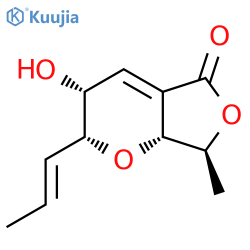(2R,3R,7S,7Ar)-3-hydroxy-7-methyl-2-[(E)-prop-1-enyl]-2,3,7,7a-tetrahydrofuro[3,4-b]pyran-5-one structure