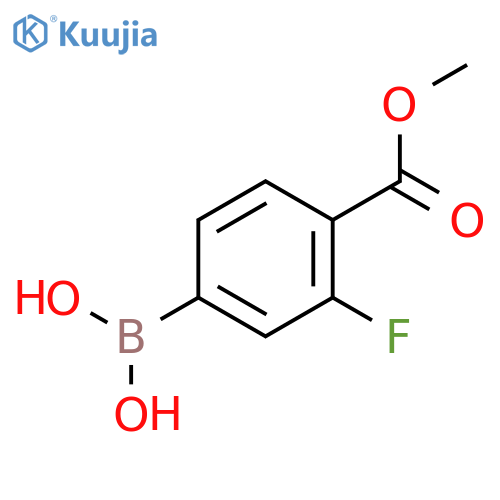 [3-fluoro-4-(methoxycarbonyl)phenyl]boronic acid structure