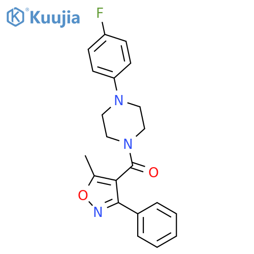 1-(4-fluorophenyl)-4-[(5-methyl-3-phenylisoxazol-4-yl)carbonyl]piperazine structure