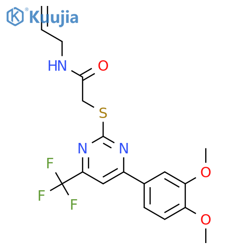 <br>N-Allyl-2-[4-(3,4-dimethoxy-phenyl)-6-trifluoromethyl-pyrimidin-2-ylsulfany l]-acetamide structure