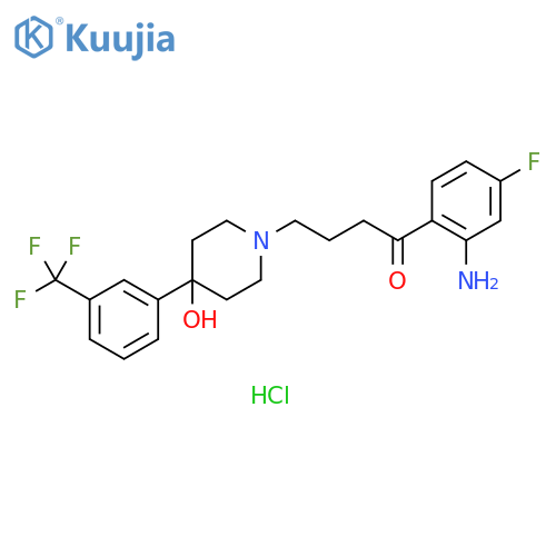 1-Butanone, 1-(2-amino-4-fluorophenyl)-4-[4-hydroxy-4-[3-(trifluoromethyl)phenyl]-1-piperidinyl]-, hydrochloride (1:1) structure