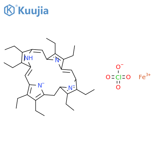 Iron,[2,3,7,8,12,13,17,18-octaethyl-21H,23H-porphinato(2-)-kN21,kN22,kN23,kN24](perchlorato-kO)-, (SP-5-12)- structure