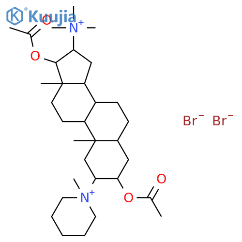 (3alpha,5alpha,17beta)-3,17-bis(acetyloxy)-N,N,N-trimethyl-2-(1-methylpiperidinium-1-yl)androstan-16-aminium dibromide structure