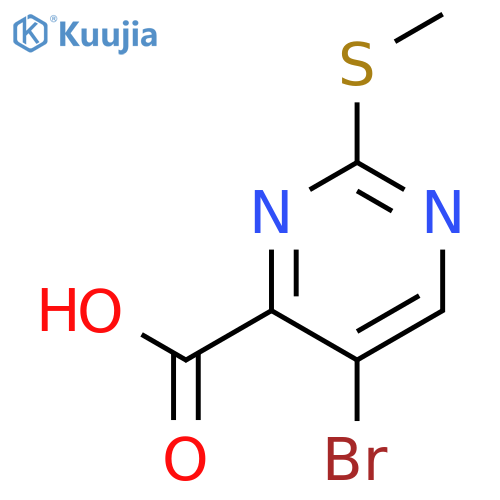 5-bromo-2-(methylsulfanyl)pyrimidine-4-carboxylic acid structure