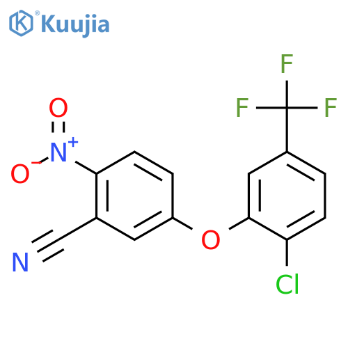 Benzonitrile, 5-[2-chloro-5-(trifluoromethyl)phenoxy]-2-nitro- structure