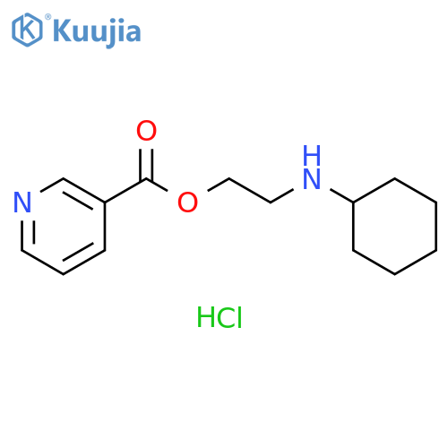 3-Pyridinecarboxylic acid, 2-(cyclohexylamino)ethyl ester, hydrochloride (1:2) structure