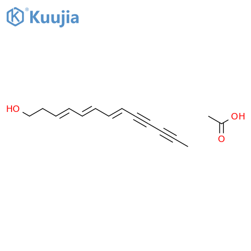 3,5,7-Tridecatriene-9,11-diyn-1-ol, acetate structure