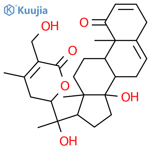 (22R)-14,20,27-trihydroxy-22,26-epoxyergosta-2,5,24-triene-1,26-dione structure