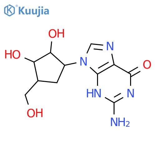 2-amino-9-[2,3-dihydroxy-4-(hydroxymethyl)cyclopentyl]-3h-purin-6-one structure