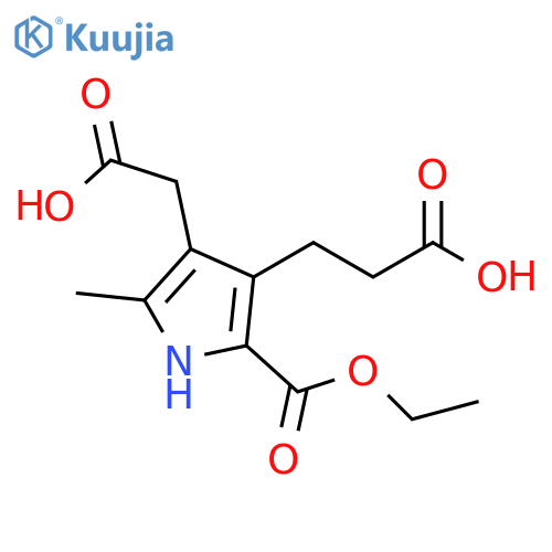 1H-Pyrrole-3-propanoic acid,4-(carboxymethyl)-2-(ethoxycarbonyl)-5-methyl- structure