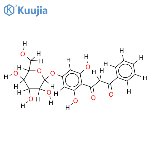 4'-O-beta-Glucopyranoside-1-Phenyl-3-(2,4,6-trihydroxyphenyl)-1,3-propanedione structure