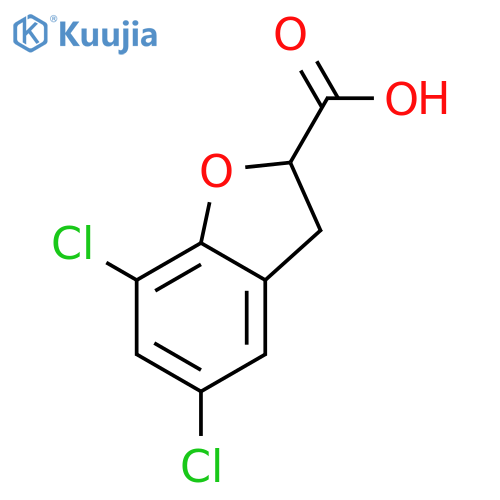 2-Benzofurancarboxylic acid, 5,7-dichloro-2,3-dihydro- structure