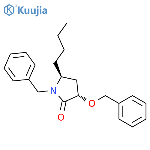 2-Pyrrolidinone, 5-butyl-3-(phenylmethoxy)-1-(phenylmethyl)-, (3S,5S)- structure