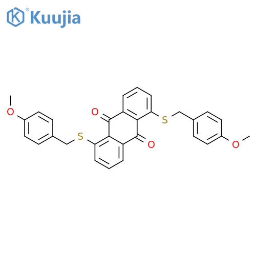 9,10-Anthracenedione, 1,5-bis[[(4-methoxyphenyl)methyl]thio]- structure