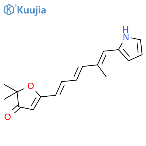2,2-dimethyl-5-((1E,3E,5E)-5-methyl-6-pyrrol-2-yl-hexa-1,3,5-trienyl)-furan-3-one structure