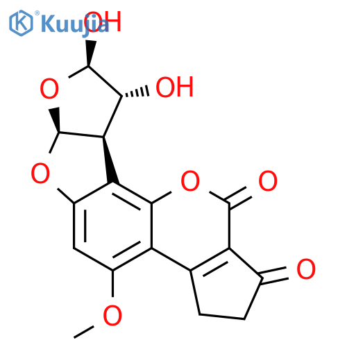 Cyclopenta[c]furo[3',2':4,5]furo[2,3-h][1]benzopyran-1,11-dione,2,3,6a,8,9,9a-hexahydro-8,9-dihydroxy-4-methoxy-, (6aS,8R,9R,9aR)- structure