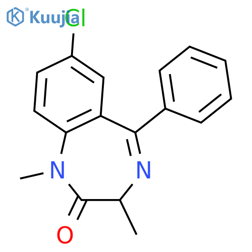 (3S)-7-chloro-1,3-dimethyl-5-phenyl-1,3-dihydro-2H-1,4-benzodiazepin-2-one structure