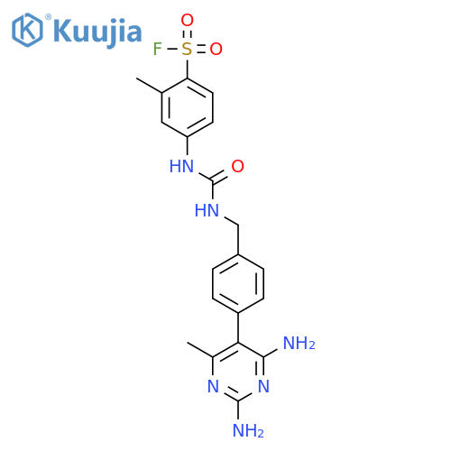 4-[[4-(2,4-diamino-6-methylpyrimidin-5-yl)phenyl]methylcarbamoylamino]-2-methylbenzenesulfonyl Fluoride structure