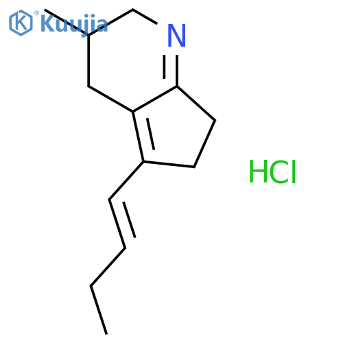 5-[(1E)-but-1-en-1-yl]-3-methyl-3,4,6,7-tetrahydro-2H-cyclopenta[b]pyridine hydrochloride structure