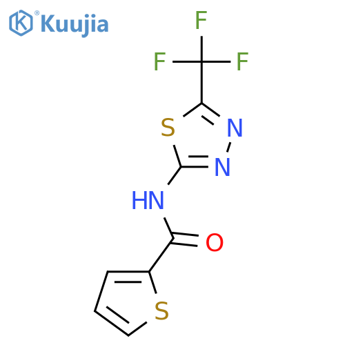 N-[5-(trifluoromethyl)-1,3,4-thiadiazol-2-yl]thiophene-2-carboxamide structure
